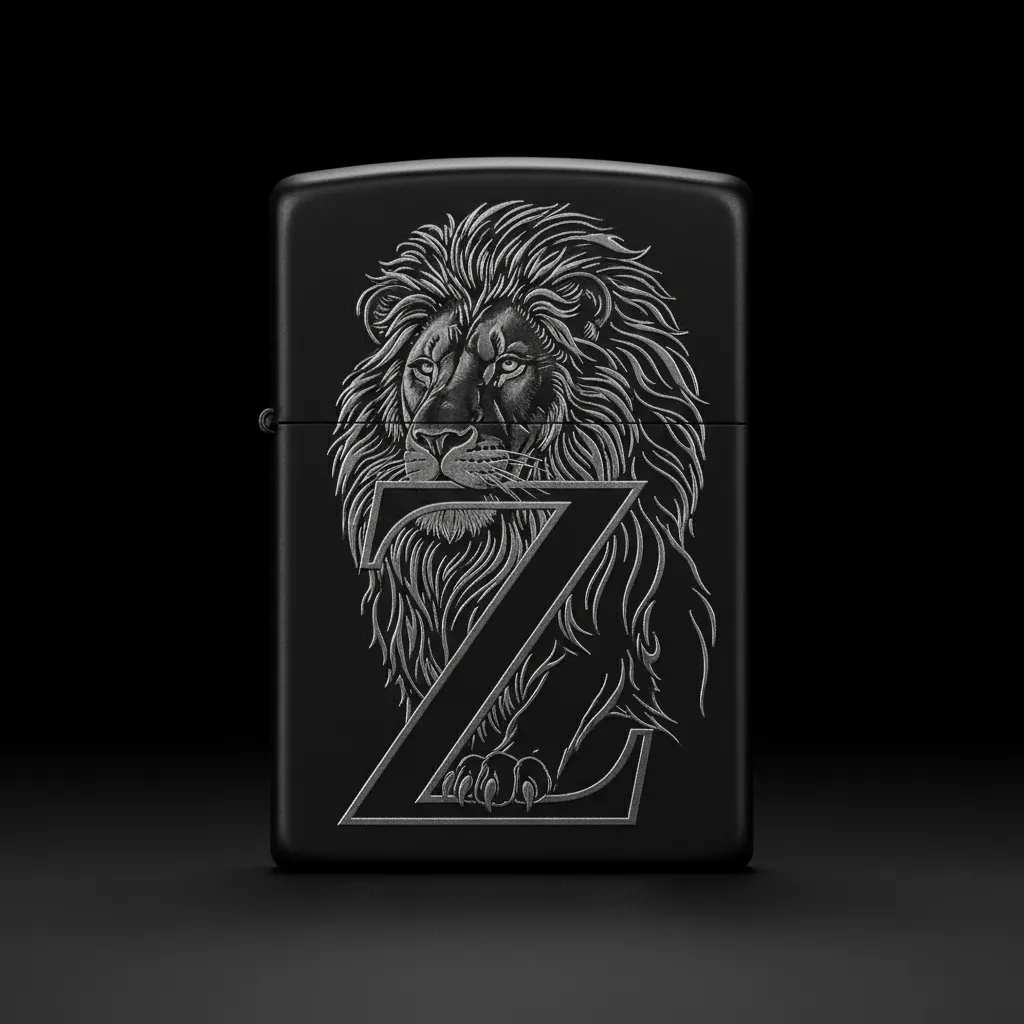 Zippo Aslan Figürlü Z Harfli Tasarım - V12