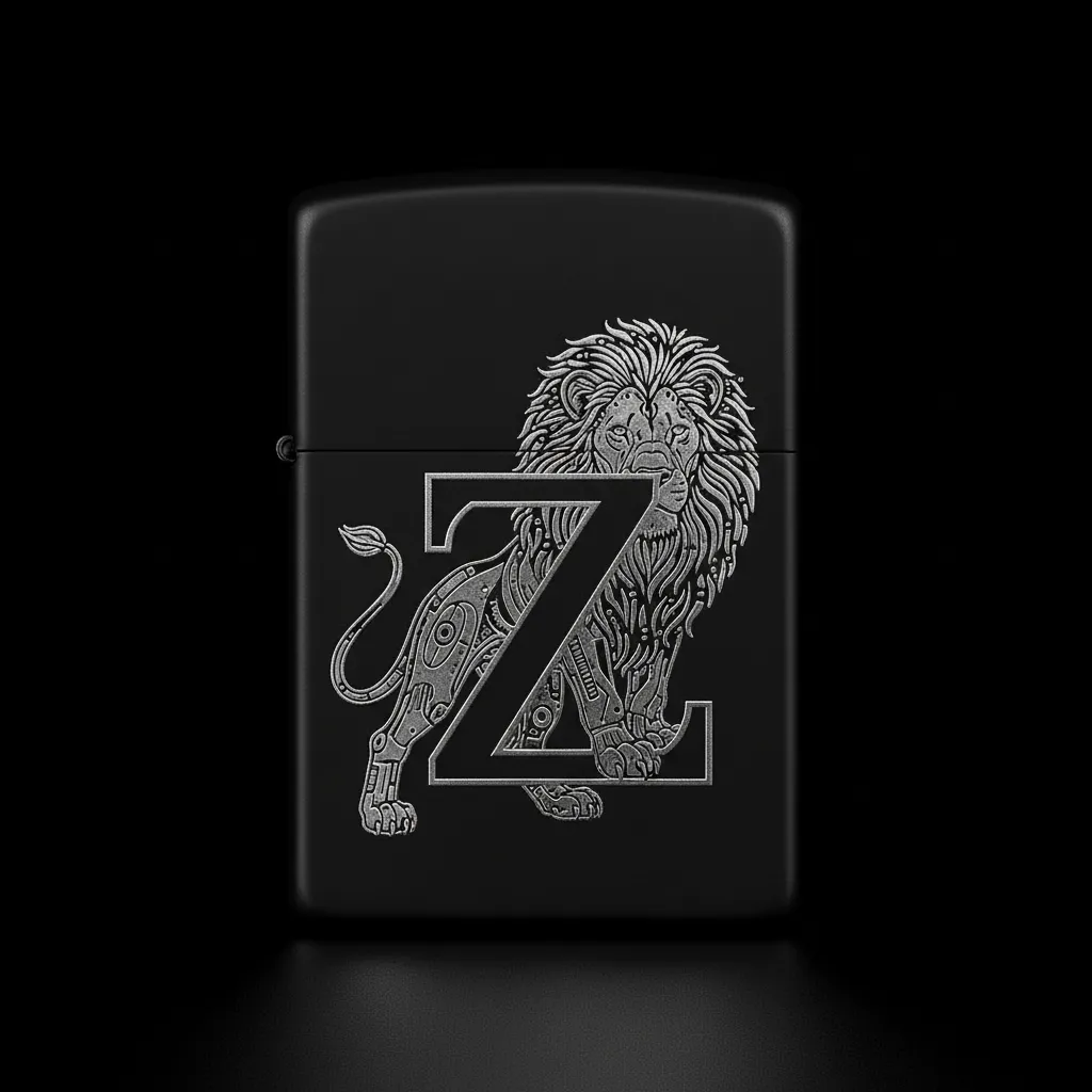 Zippo Aslan Figürlü Z Harfli Tasarım - V9
