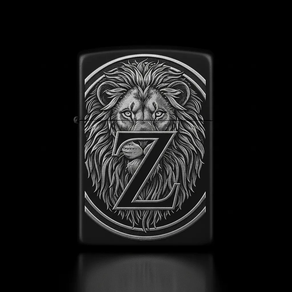 Zippo Aslan Figürlü Z Harfli Tasarım - V7