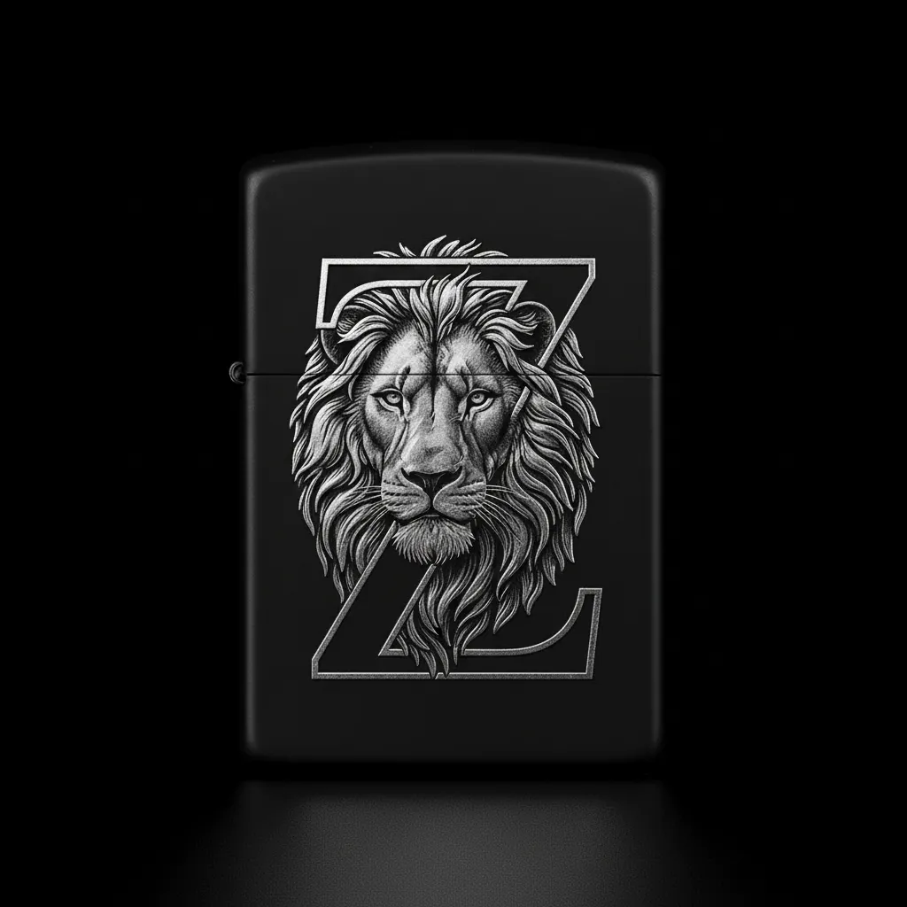 Zippo Aslan Figürlü Z Harfli Tasarım - V6