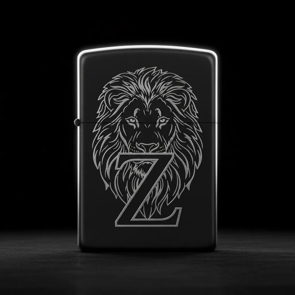 Zippo Aslan Figürlü Z Harfli Tasarım - V5