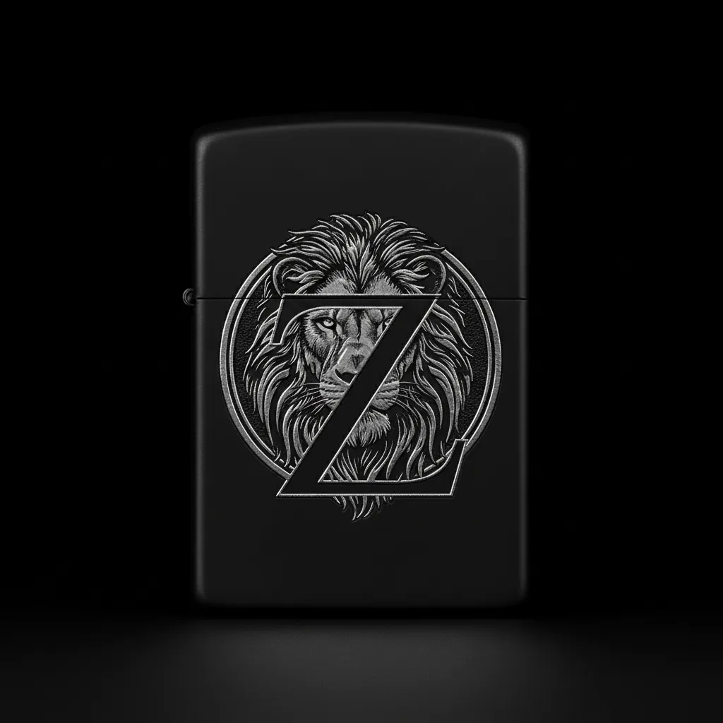 Zippo Aslan Figürlü Z Harfli Tasarım - V4