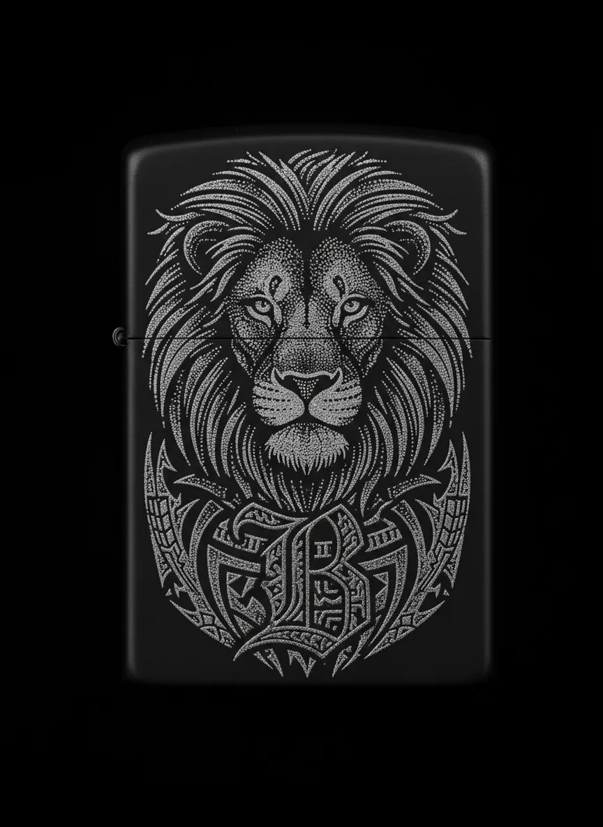 Zippo Aslan Figürlü B Harfli Tasarım - V1