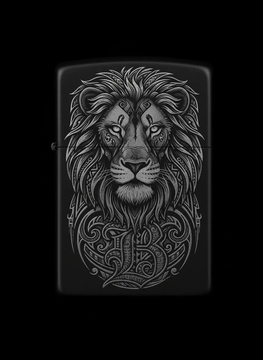 Zippo Aslan Figürlü B Harfli Tasarım - V13