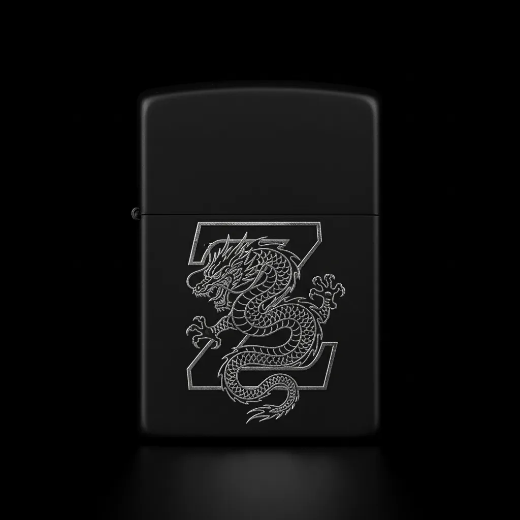 Zippo Ejderha Figürlü Z Harfli Tasarım - V9