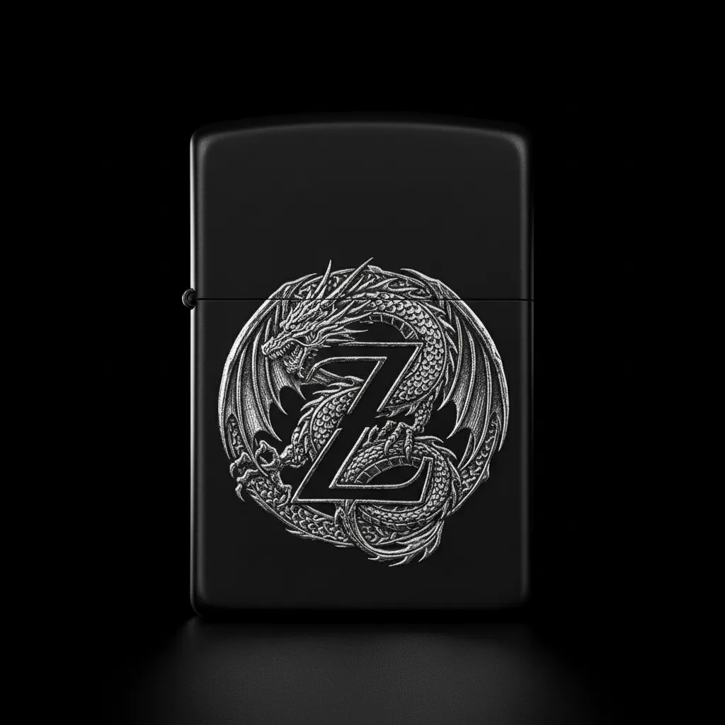 Zippo Ejderha Figürlü Z Harfli Tasarım - V4