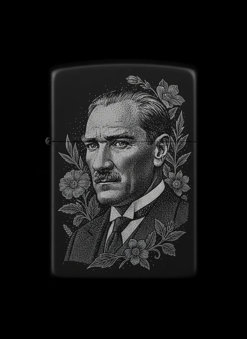 Zippo M.Kemal Atatürk Figürlü Tasarım - V0