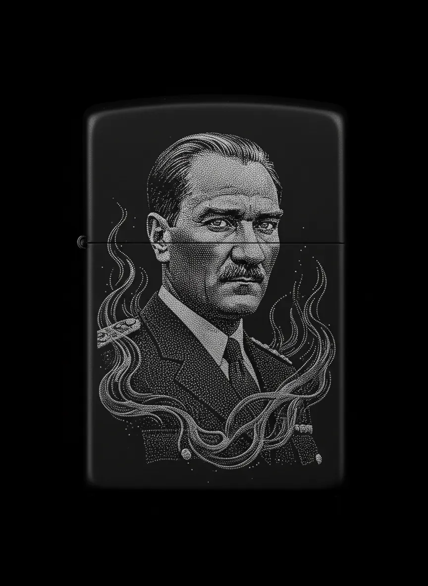 Zippo M.Kemal Atatürk Figürlü Tasarım - V11