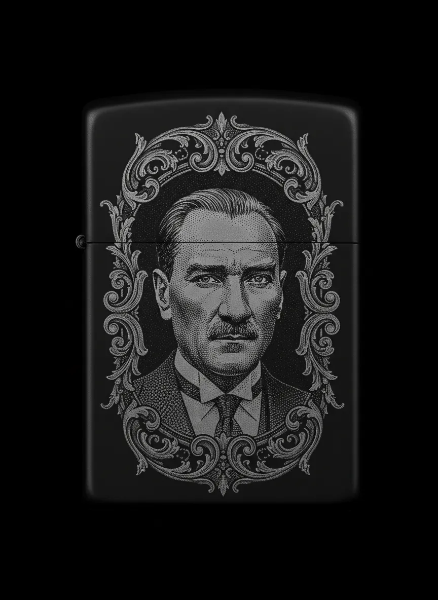 Zippo M.Kemal Atatürk Figürlü Tasarım - V3