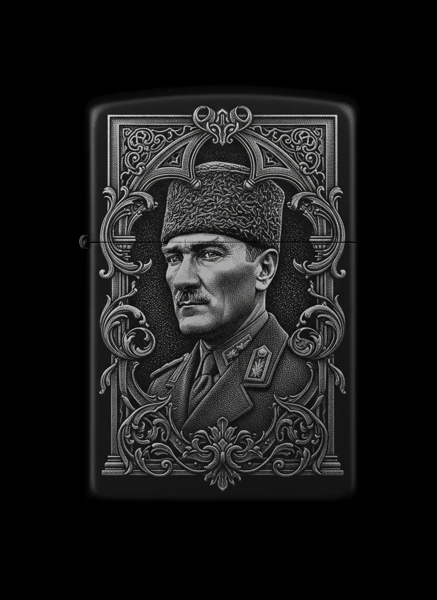 Zippo M.Kemal Atatürk Figürlü Tasarım - V4