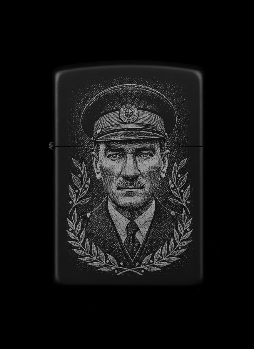 Zippo M.Kemal Atatürk Figürlü Tasarım - V5