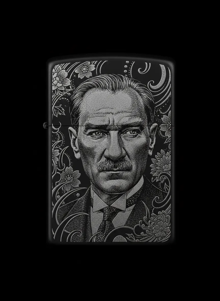 Zippo M.Kemal Atatürk Figürlü Tasarım - V6