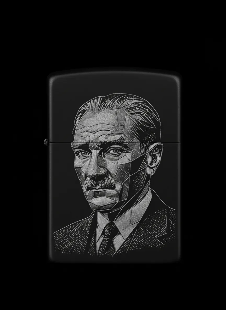 Zippo M.Kemal Atatürk Figürlü Tasarım - V7