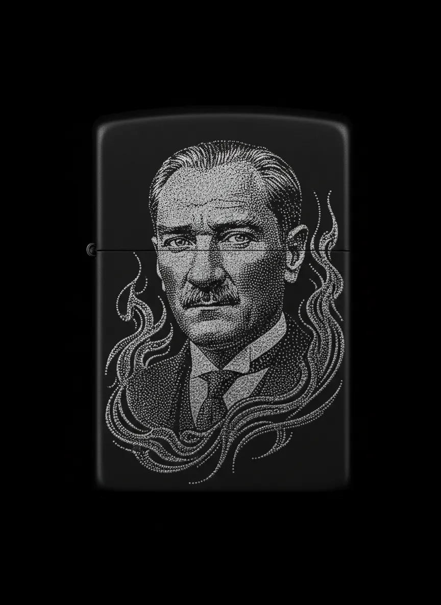 Zippo M.Kemal Atatürk Figürlü Tasarım - V8