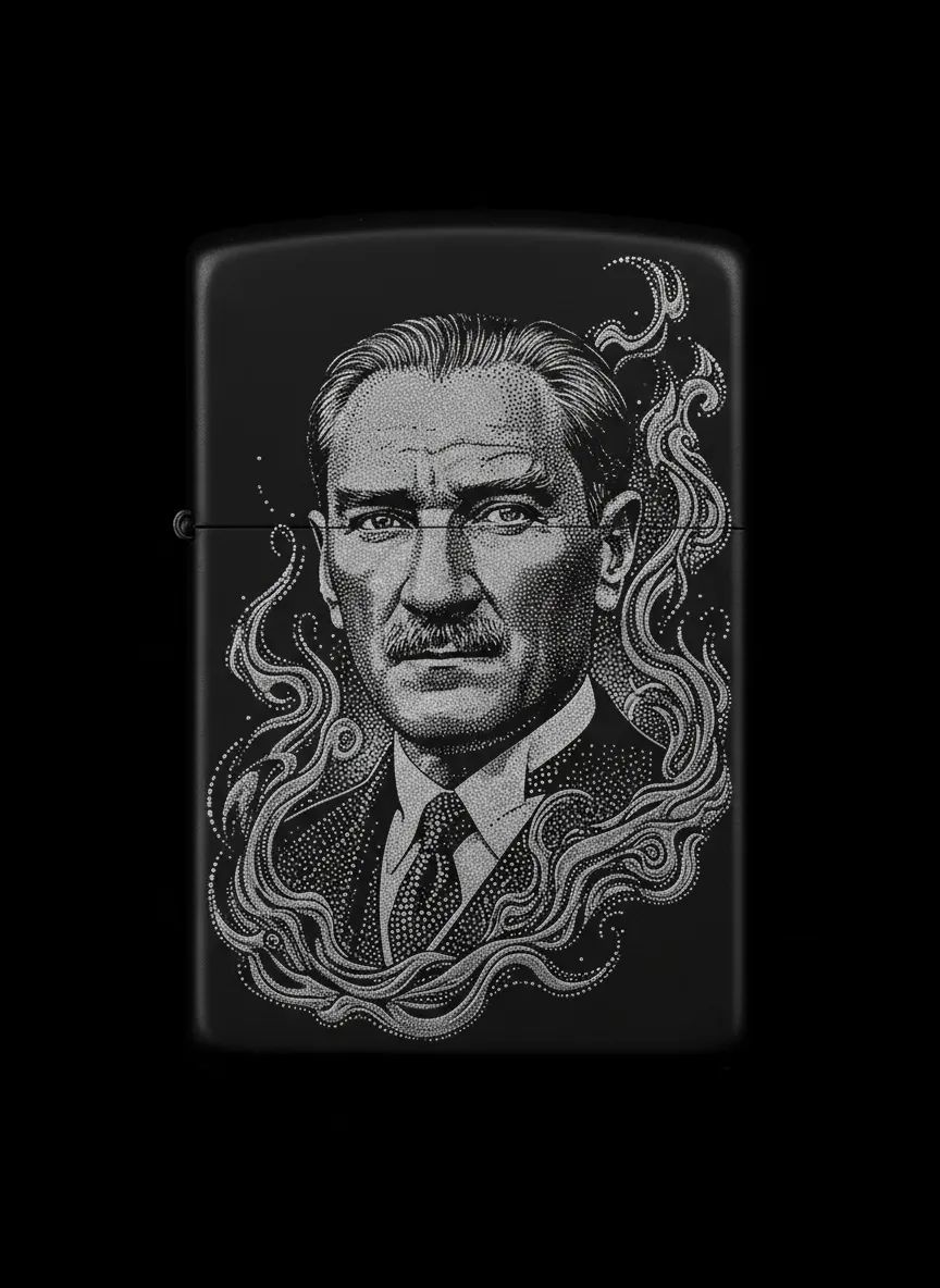 Zippo M.Kemal Atatürk Figürlü Tasarım - V9