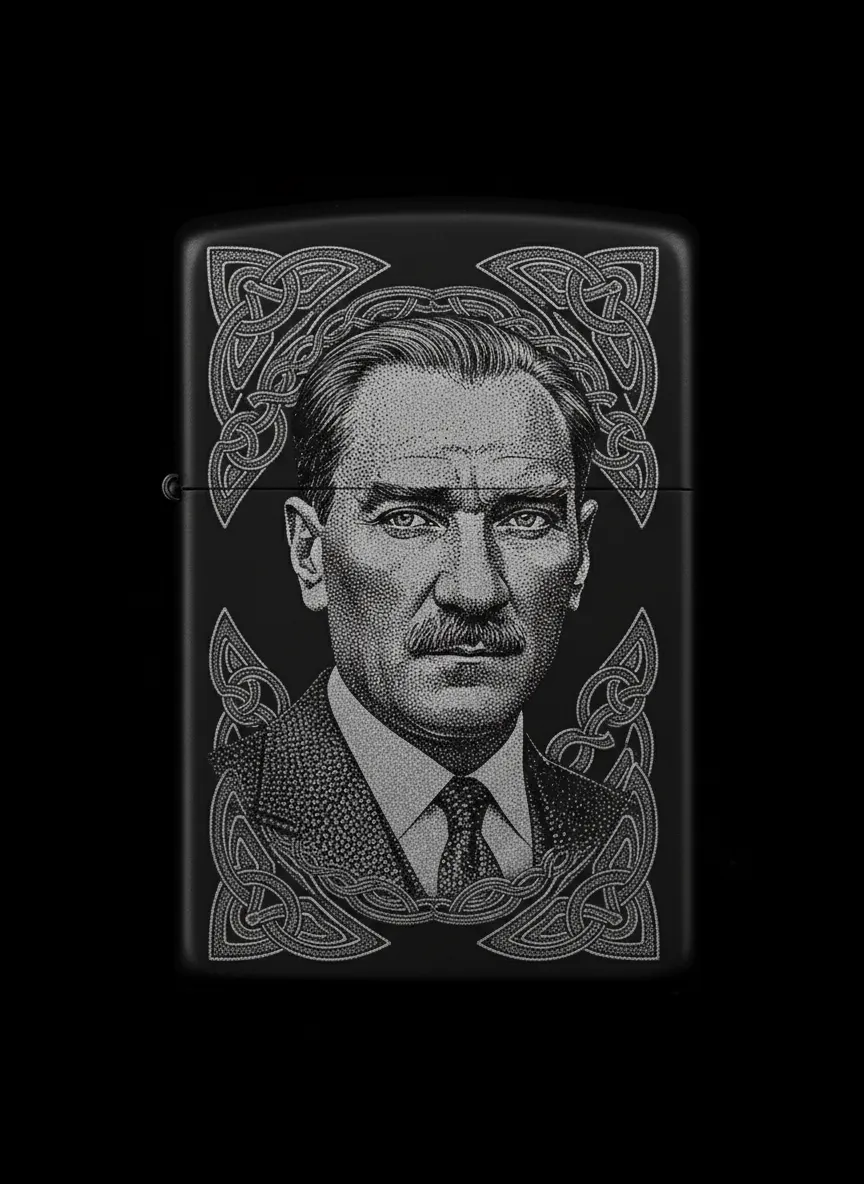 Zippo M.Kemal Atatürk Figürlü Tasarım - V10