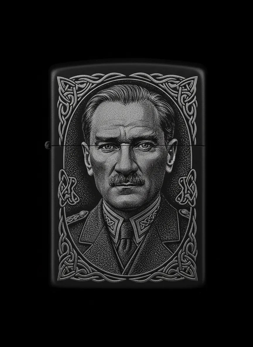 Zippo M.Kemal Atatürk Figürlü Tasarım - V13