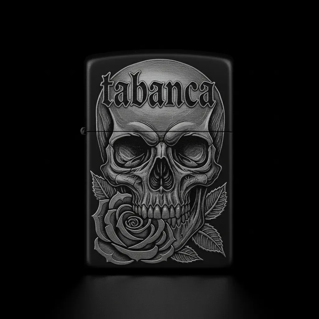 Zippo Tabanca ve Gül Figürlü Tasarım - V11