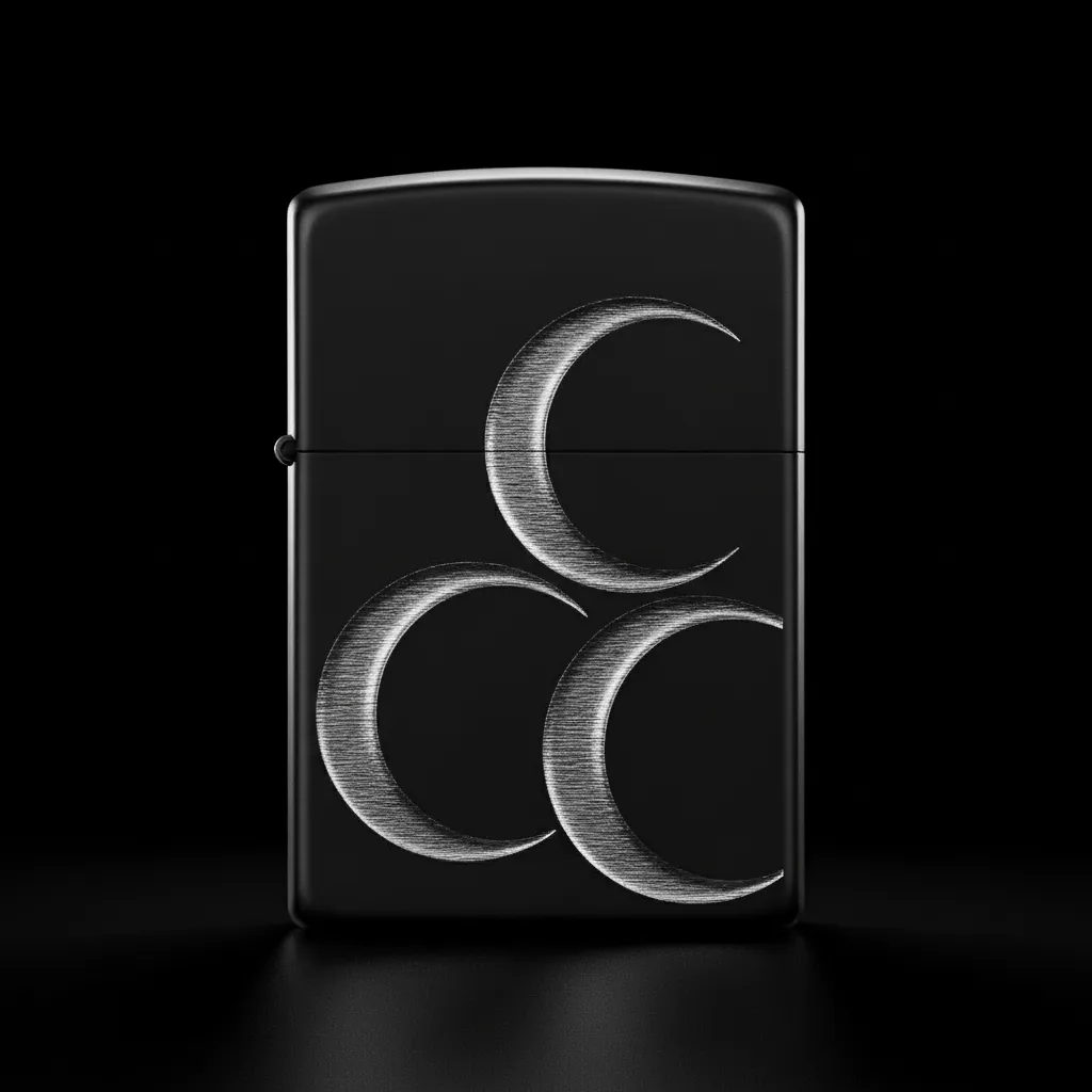 Zippo Üç Hilal Figürlü Tasarım - V15