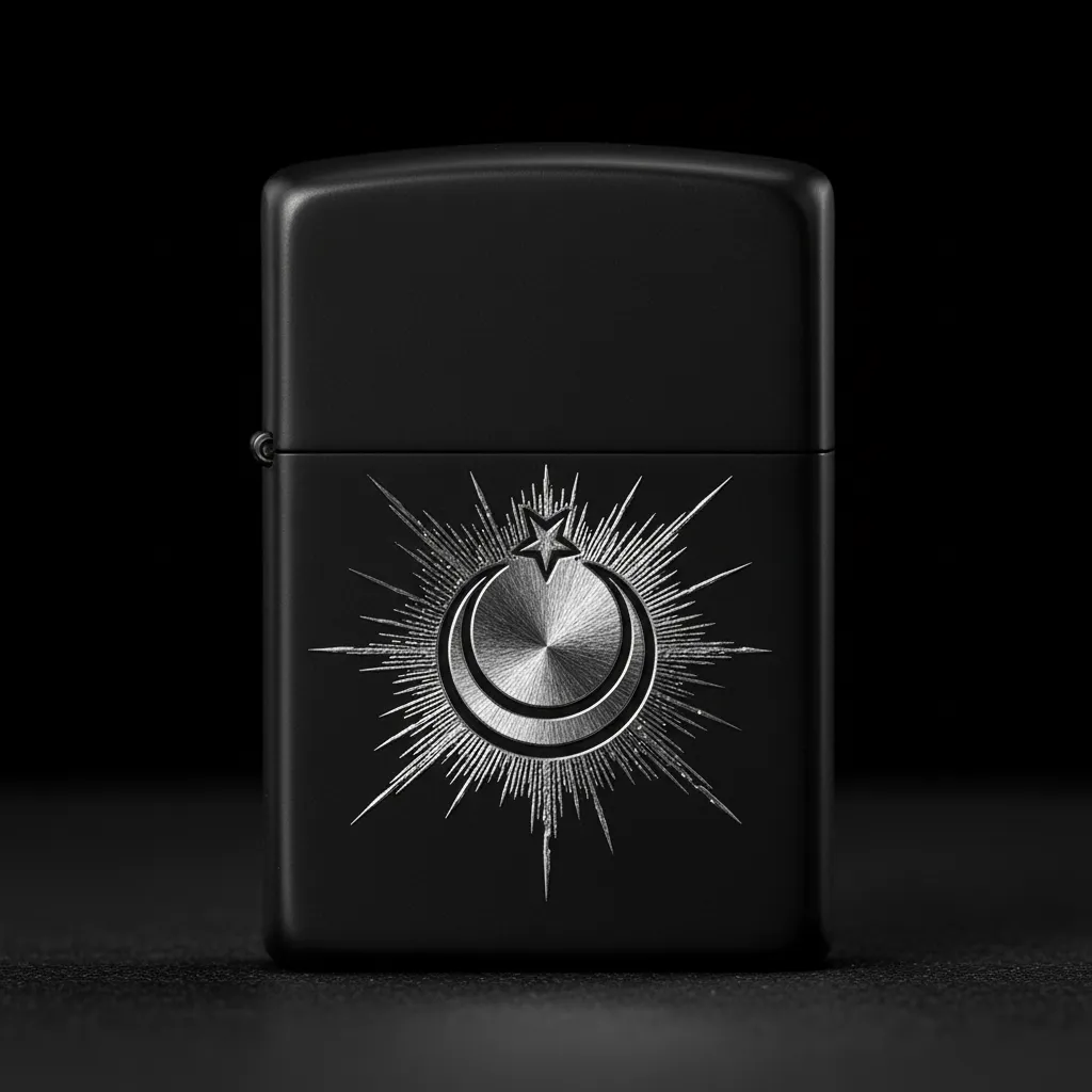 Zippo Üç Hilal Figürlü Tasarım - V13