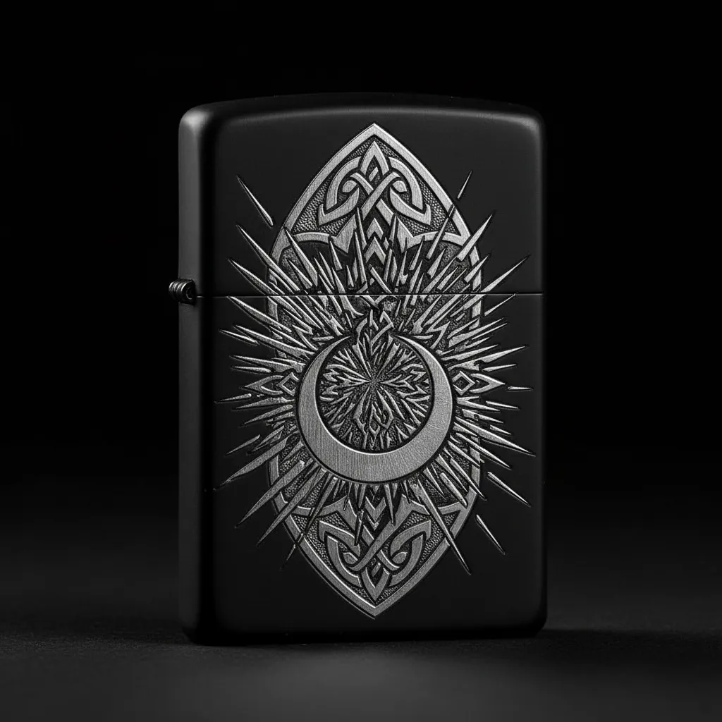 Zippo Üç Hilal Figürlü Tasarım - V12
