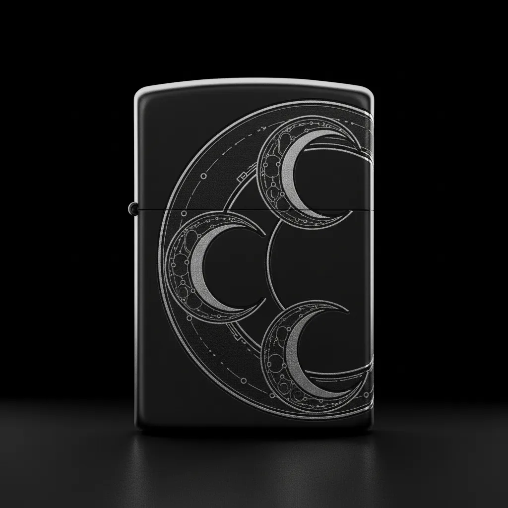 Zippo Üç Hilal Figürlü Tasarım - V11