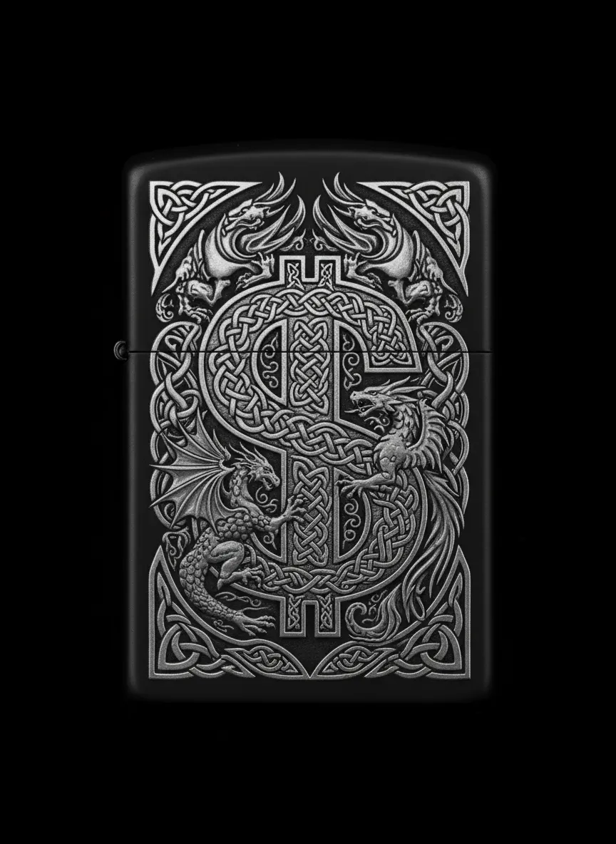 Zippo Dolar Figürlü Tasarım - V15