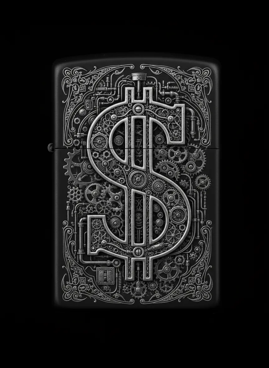 Zippo Dolar Figürlü Tasarım - V9