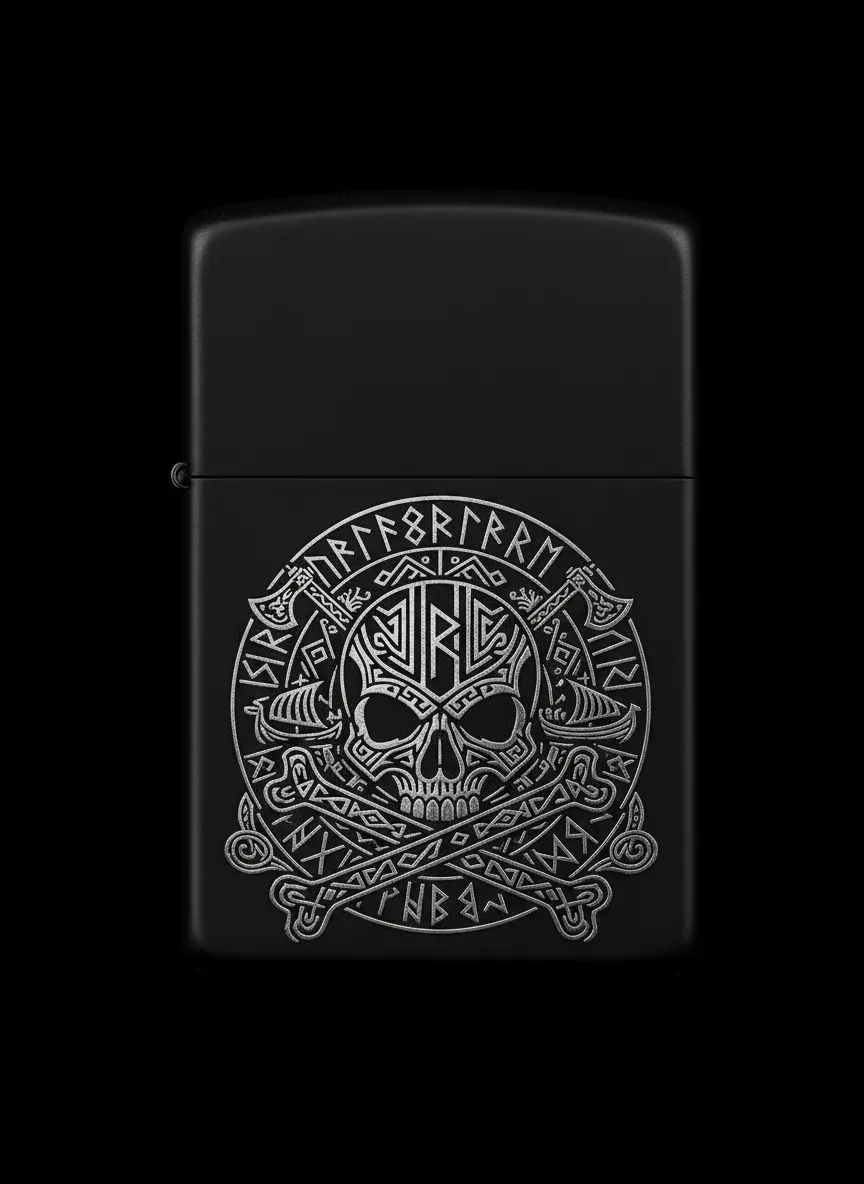 Zippo Korsan Bayrağı Figürlü Tasarım - V9