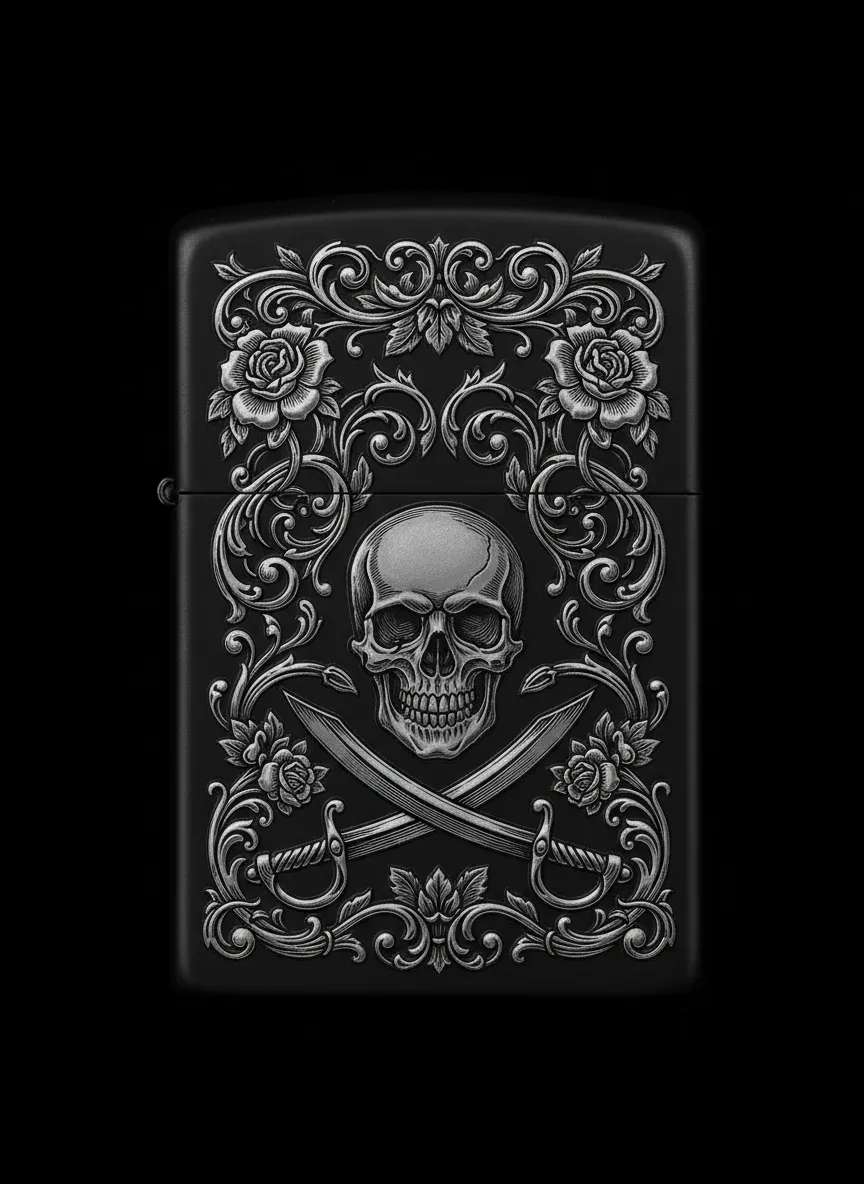 Zippo Korsan Bayrağı Figürlü Tasarım - V5