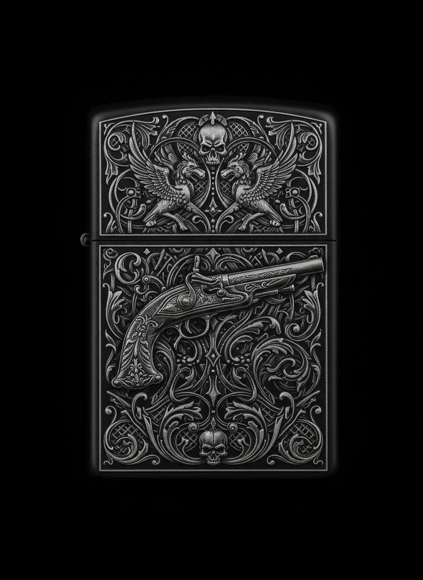 Zippo Tabanca Figürlü Tasarım - V3