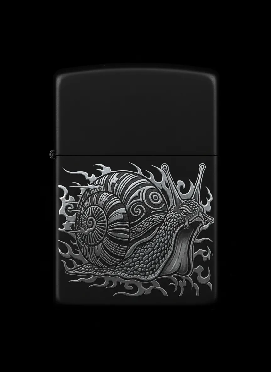 Zippo Salyangoz Figürlü Tasarım - V8