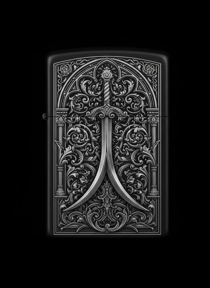 Zippo Zülfikar Kılıç Figürlü Tasarım - V14