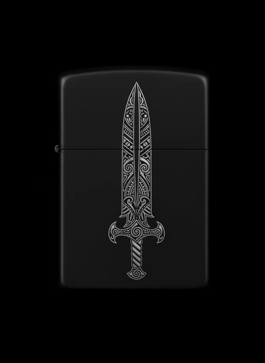 Zippo Zülfikar Kılıç Figürlü Tasarım - V12