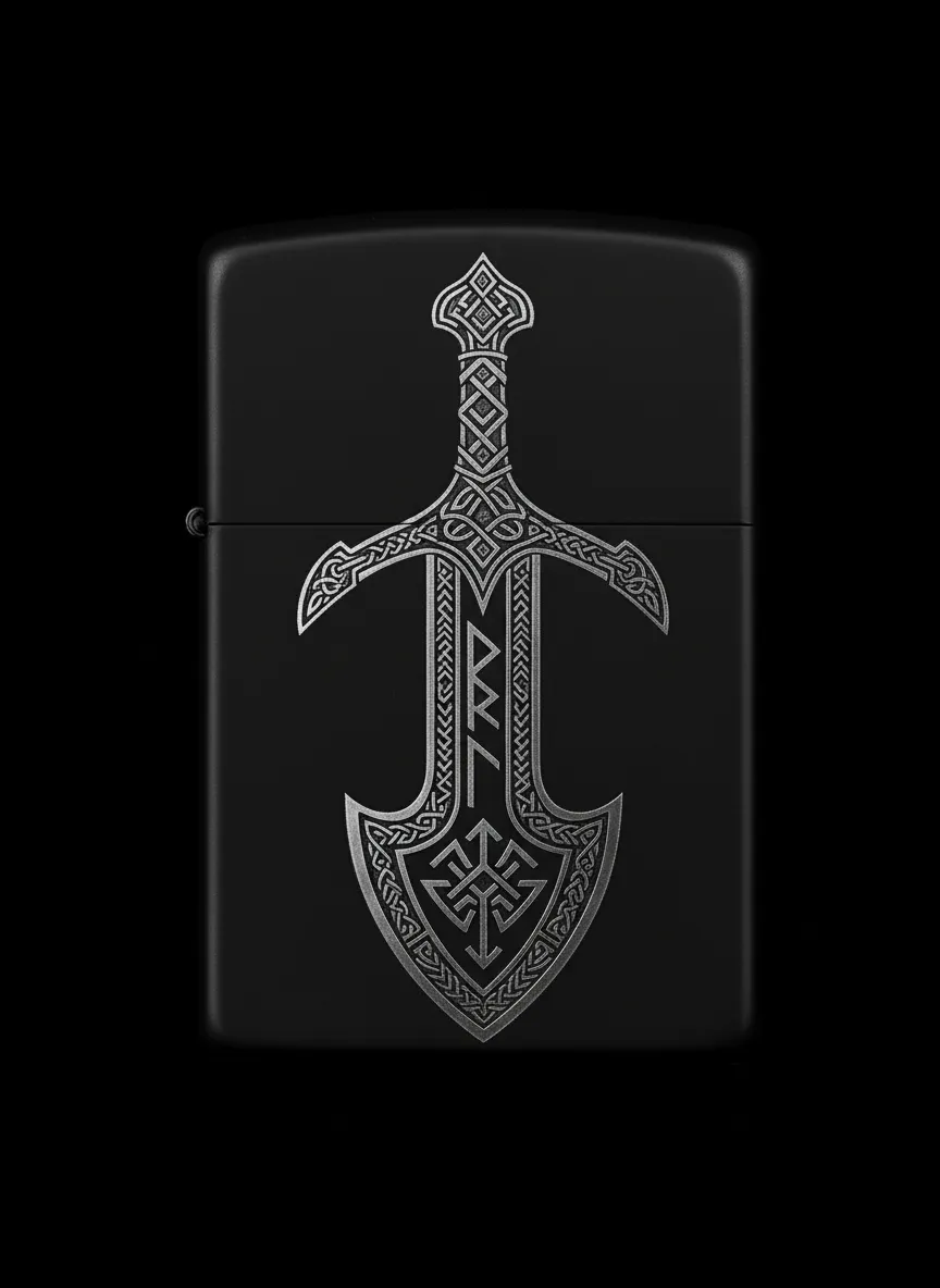 Zippo Zülfikar Kılıç Figürlü Tasarım - V8