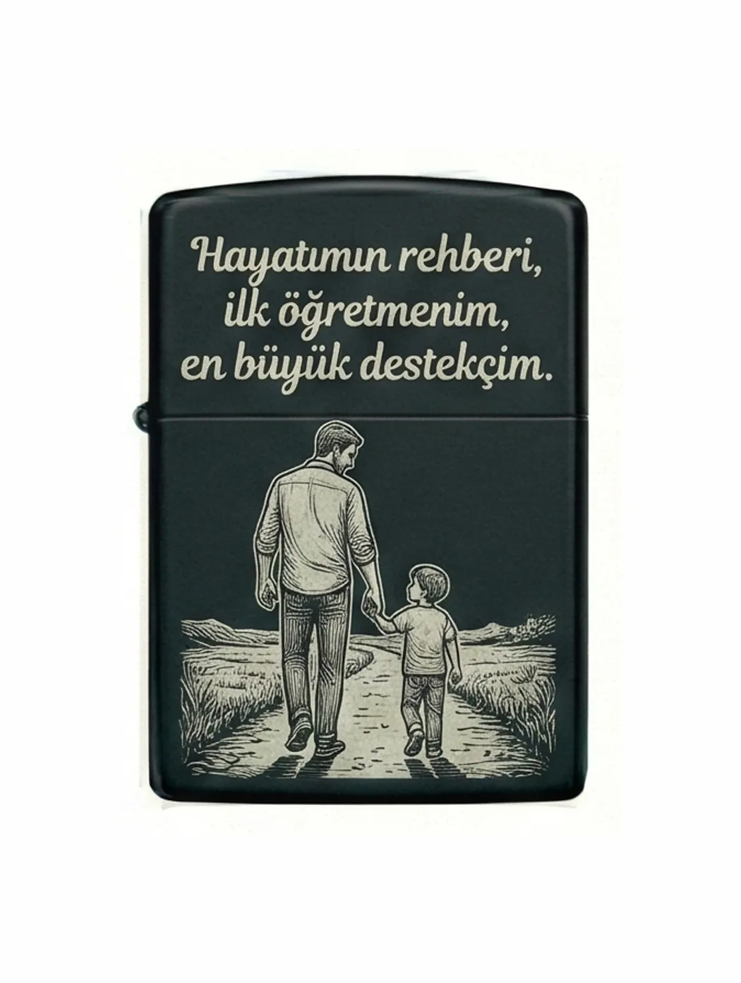 Babalar Günü Tasarımlı Benzinli Çakmak V8