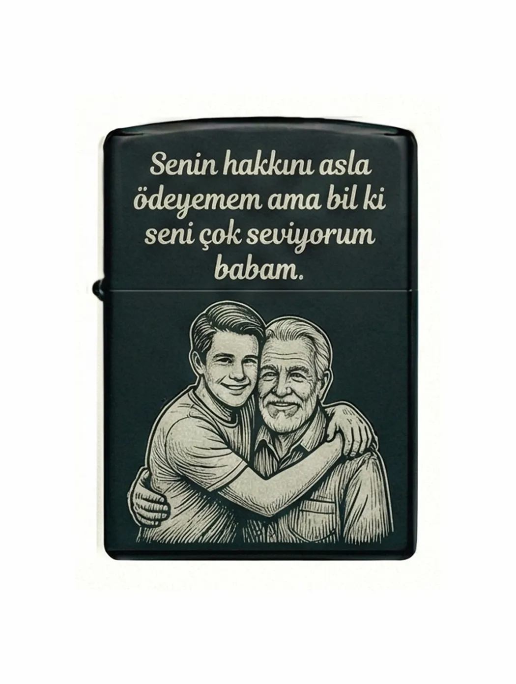 Babalar Günü Tasarımlı Benzinli Çakmak V12