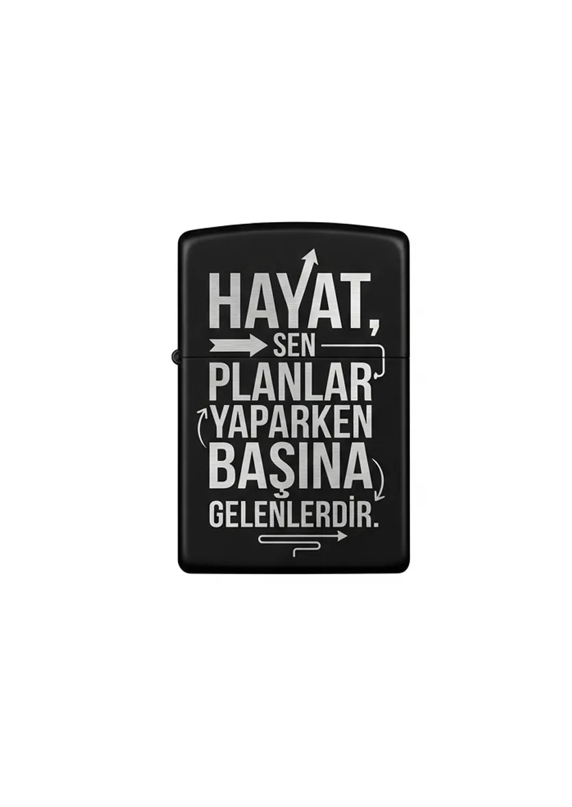 Özlü Sözler Tasarımlı Benzinli Çakmak V25