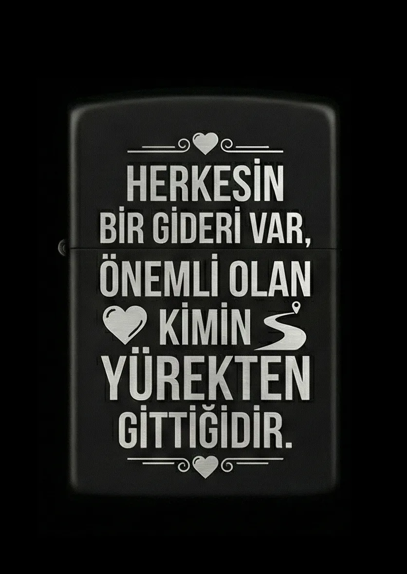Özlü Sözler Tasarımlı Benzinli Çakmak V23