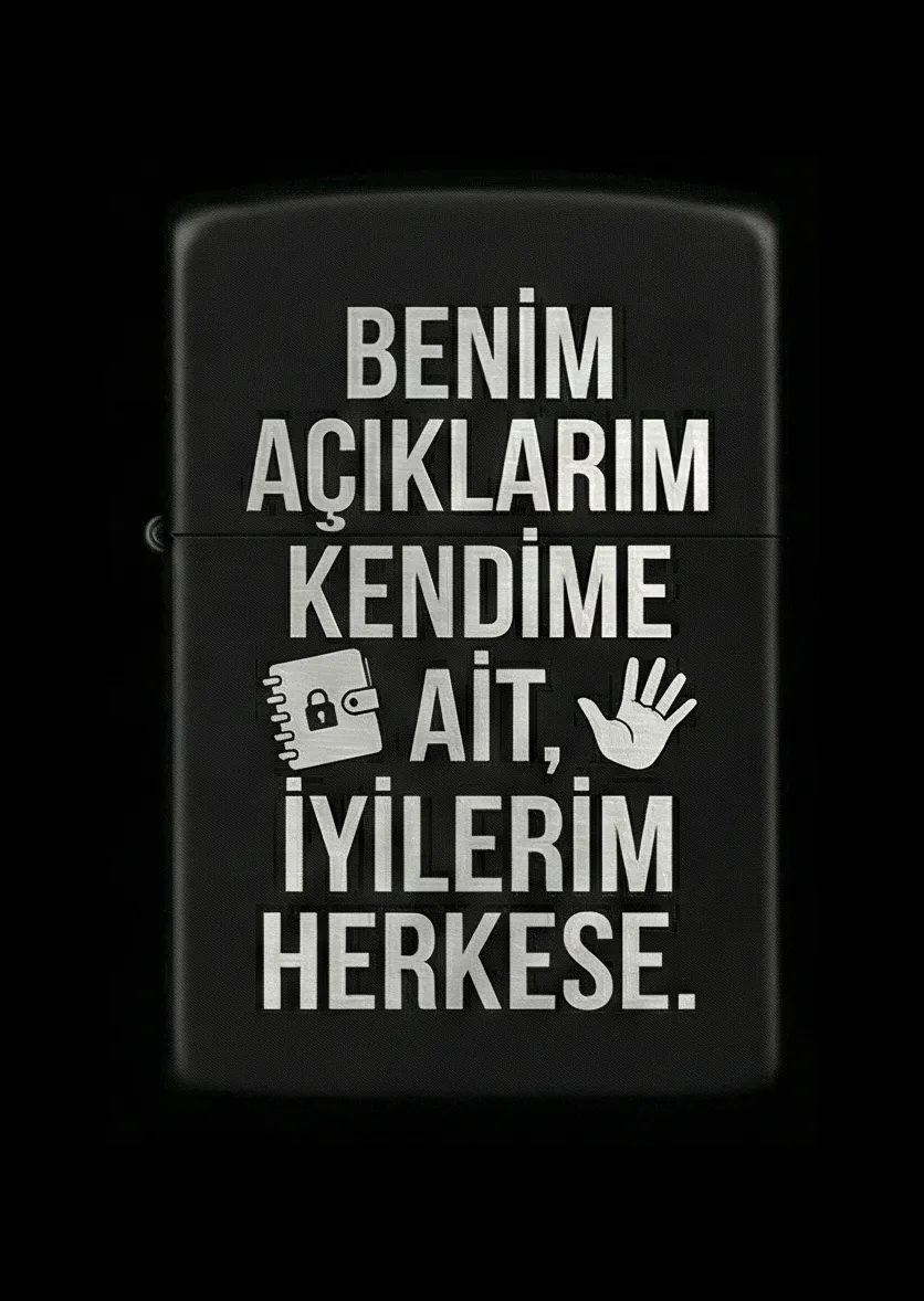 Özlü Sözler Tasarımlı Benzinli Çakmak V21