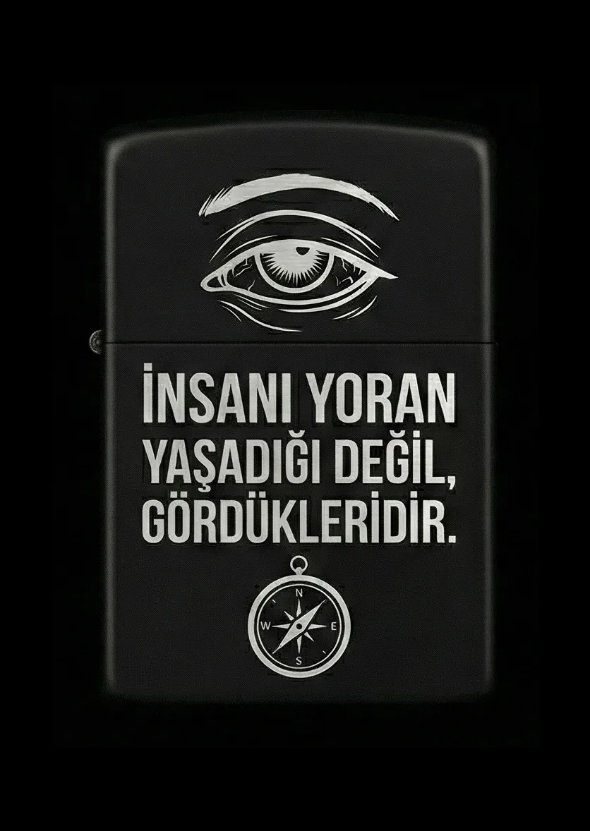 Özlü Sözler Tasarımlı Benzinli Çakmak V18