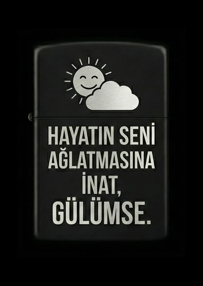 Özlü Sözler Tasarımlı Benzinli Çakmak V17