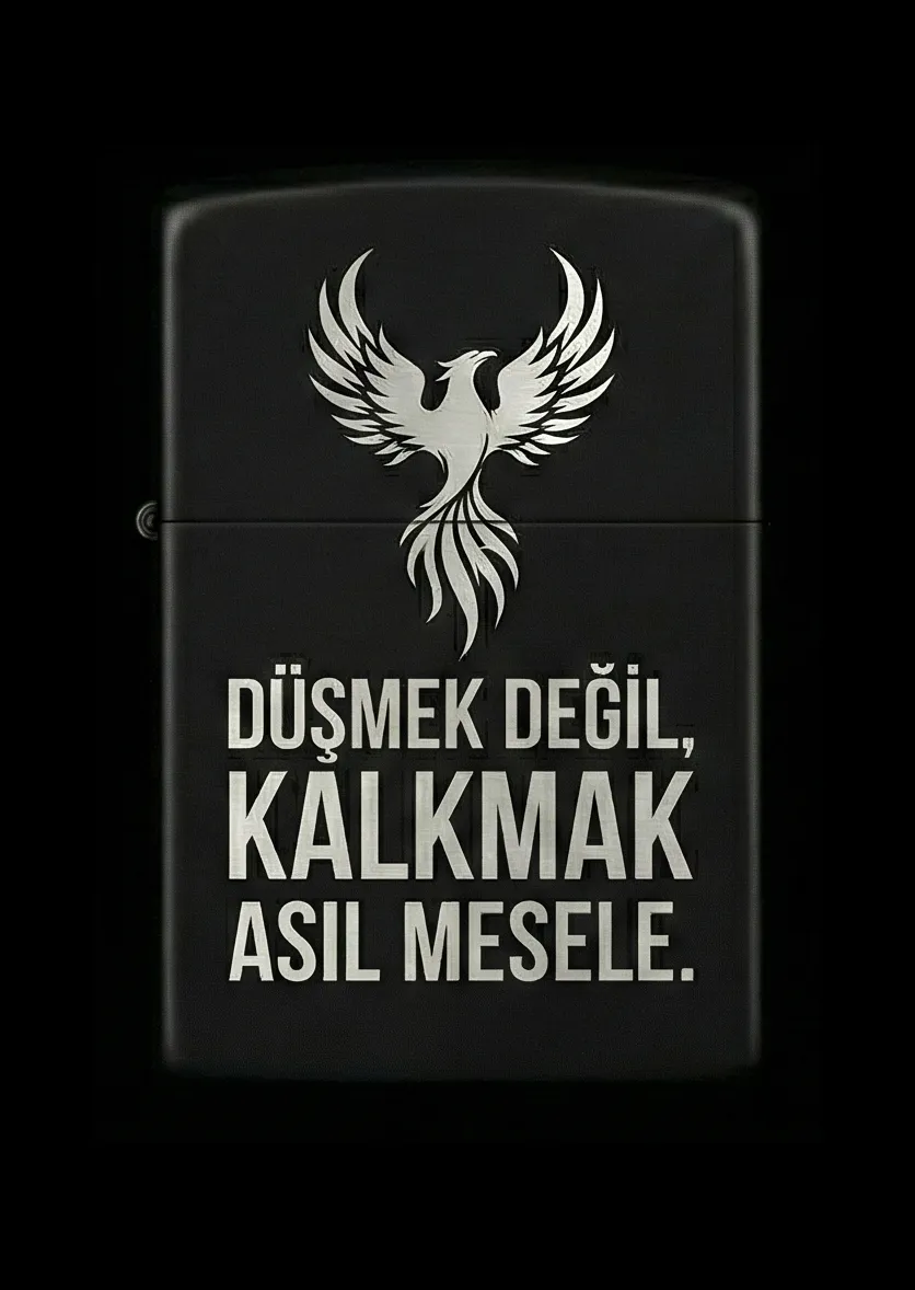 Özlü Sözler Tasarımlı Benzinli Çakmak V14