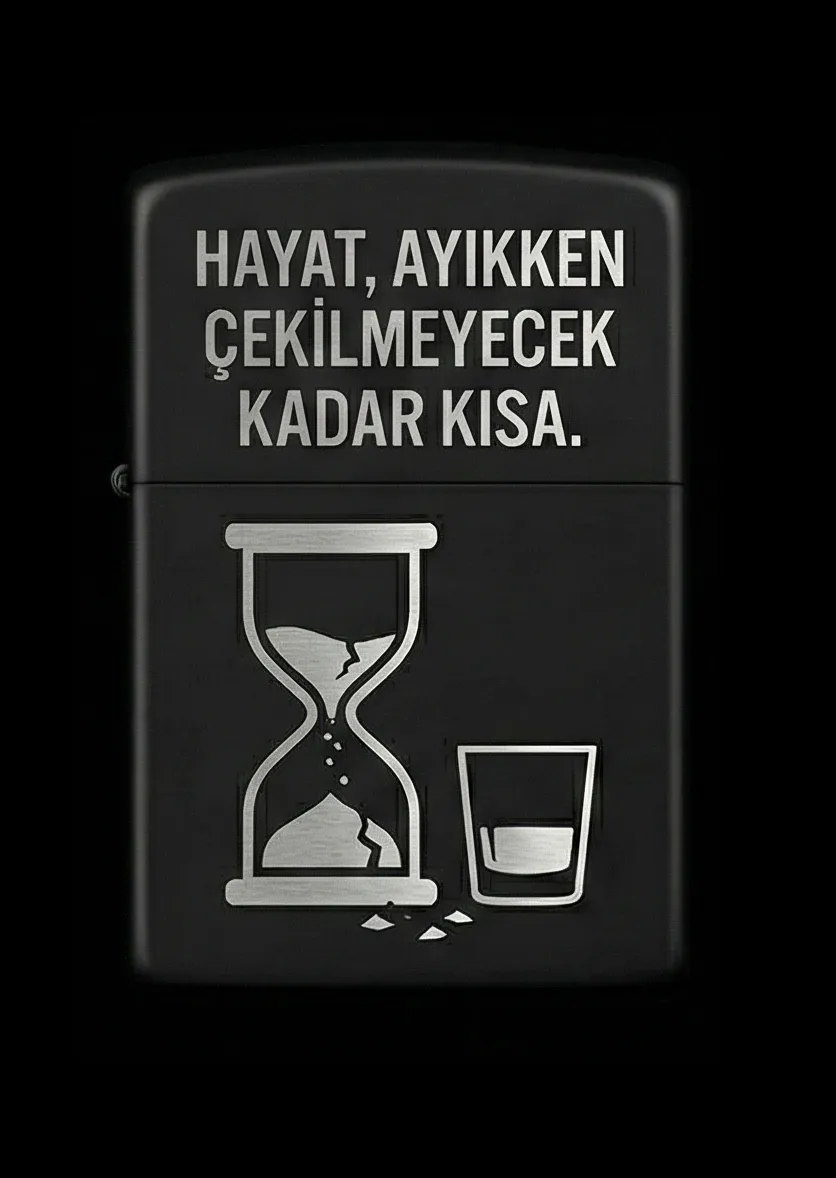 Özlü Sözler Tasarımlı Benzinli Çakmak V12