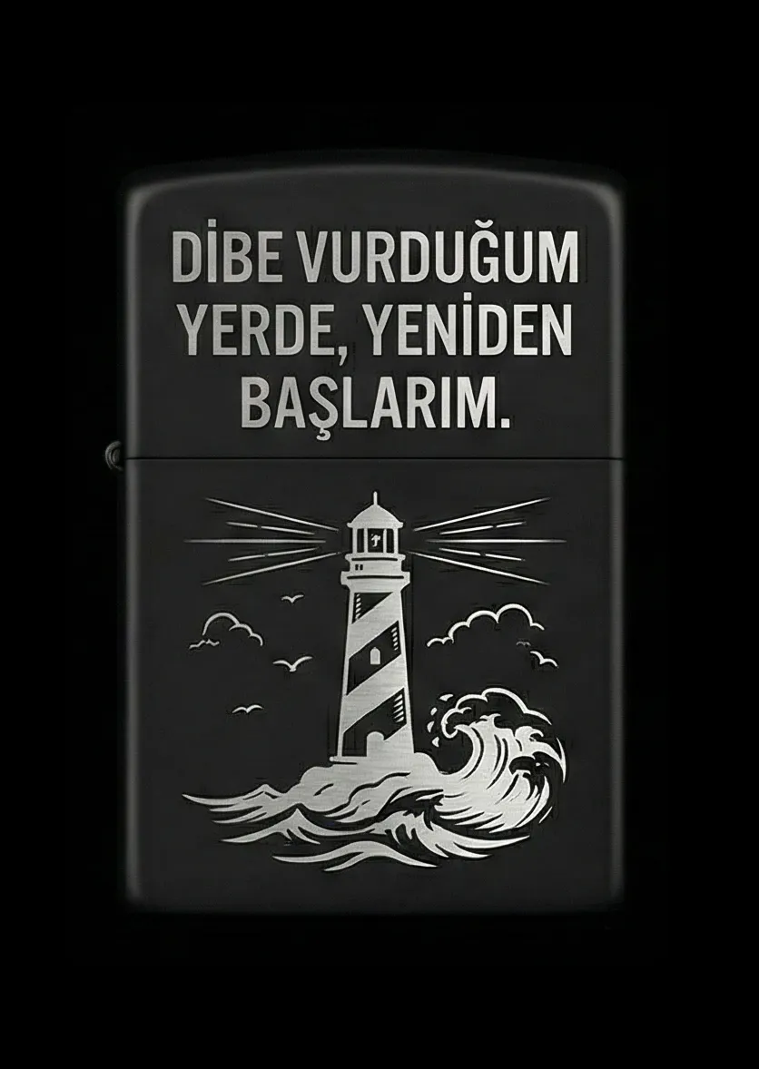Özlü Sözler Tasarımlı Benzinli Çakmak V11