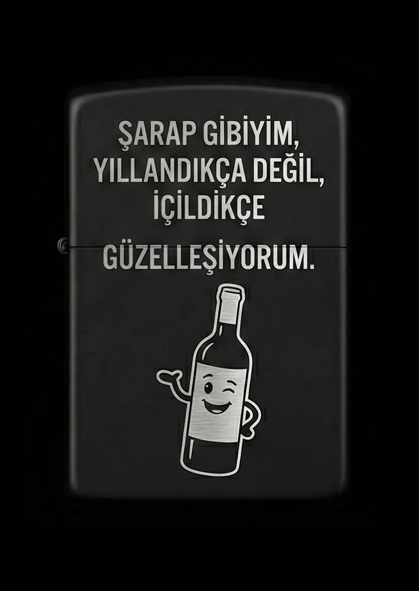 Özlü Sözler Tasarımlı Benzinli Çakmak V9