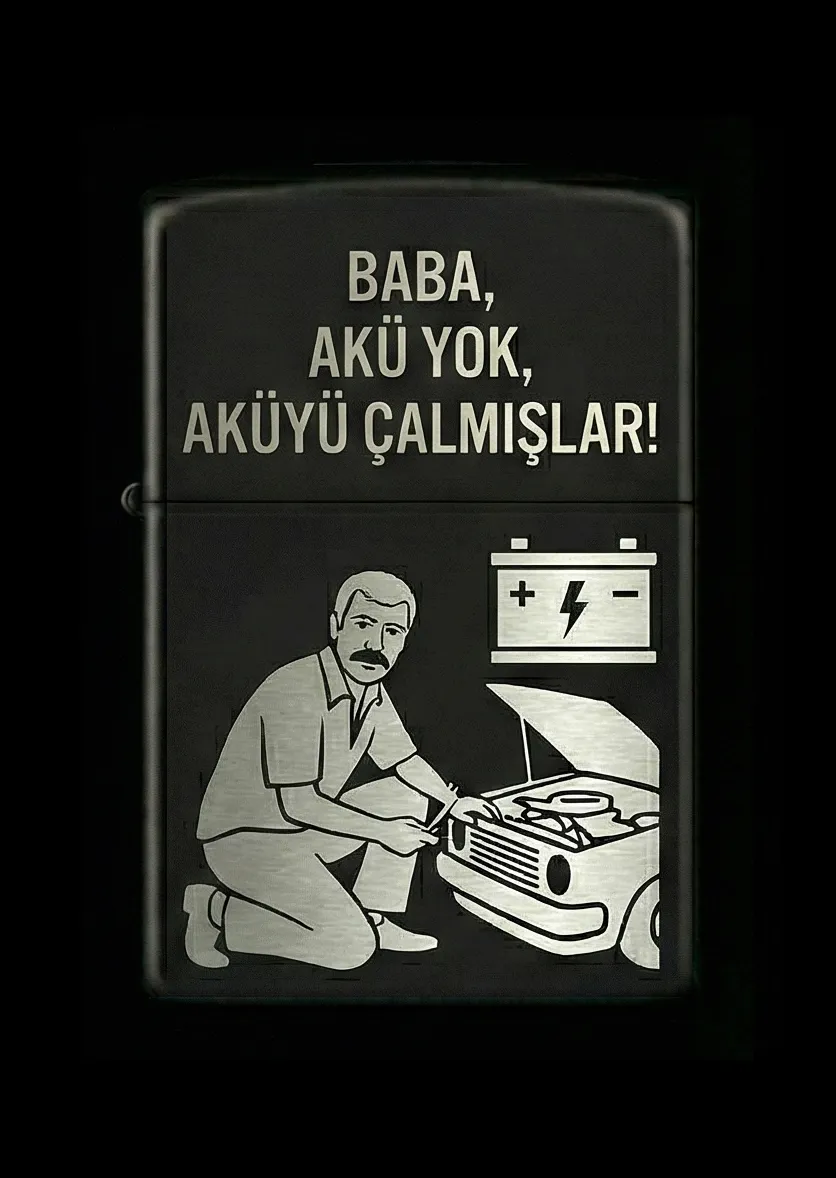 Özlü Sözler Tasarımlı Benzinli Çakmak V5