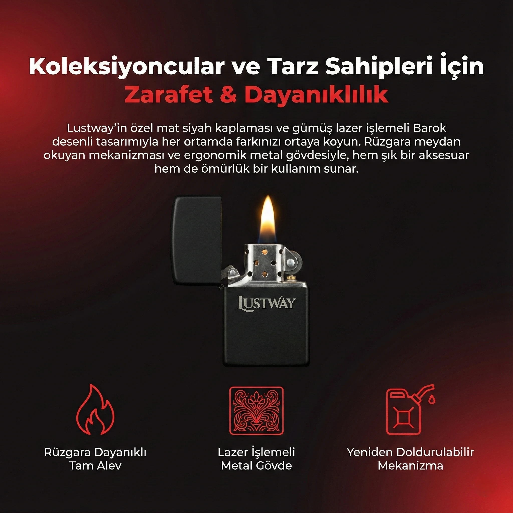 Joker Kart Figürlü T Harfli Benzinli Çakmak V5 - Görsel