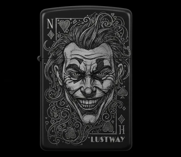 Joker Kart Figürlü N Harfli Benzinli Çakmak V6