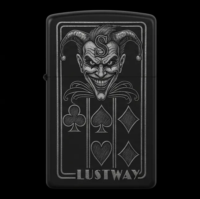 Joker Kart Figürlü S Harfli Benzinli Çakmak V8